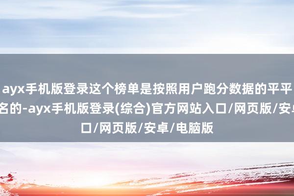 ayx手机版登录这个榜单是按照用户跑分数据的平平分进行排名的-ayx手机版登录(综合)官方网站入口/网页版/安卓/电脑版