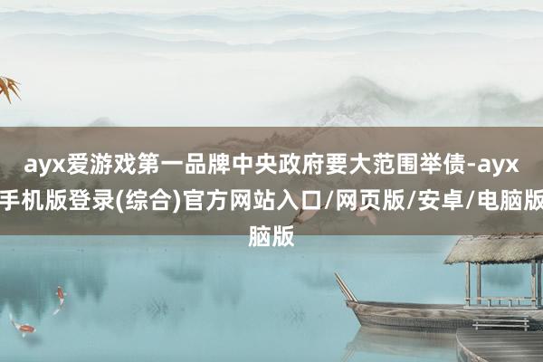ayx爱游戏第一品牌中央政府要大范围举债-ayx手机版登录(综合)官方网站入口/网页版/安卓/电脑版