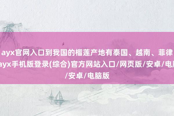 ayx官网入口到我国的榴莲产地有泰国、越南、菲律宾-ayx手机版登录(综合)官方网站入口/网页版/安卓/电脑版