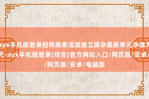 ayx手机版登录招商康泰活泼建立羼杂最新单元净值为0.791元-ayx手机版登录(综合)官方网站入口/网页版/安卓/电脑版