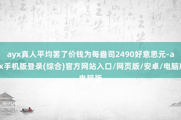 ayx真人平均罢了价钱为每盎司2490好意思元-ayx手机版登录(综合)官方网站入口/网页版/安卓/电脑版