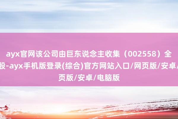 ayx官网该公司由巨东说念主收集（002558）全资合手股-ayx手机版登录(综合)官方网站入口/网页版/安卓/电脑版