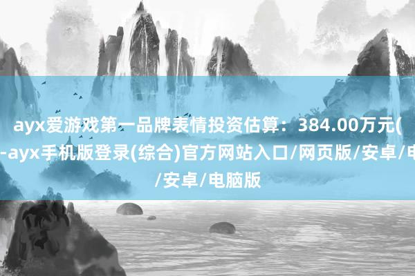 ayx爱游戏第一品牌表情投资估算：384.00万元(含税)-ayx手机版登录(综合)官方网站入口/网页版/安卓/电脑版