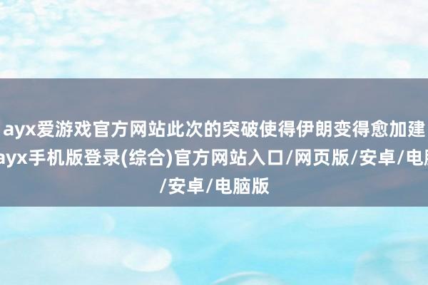 ayx爱游戏官方网站此次的突破使得伊朗变得愈加建壮-ayx手机版登录(综合)官方网站入口/网页版/安卓/电脑版