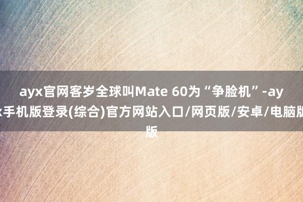 ayx官网客岁全球叫Mate 60为“争脸机”-ayx手机版登录(综合)官方网站入口/网页版/安卓/电脑版