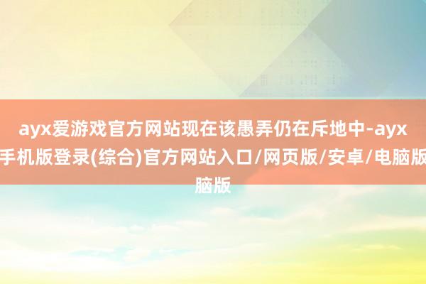 ayx爱游戏官方网站现在该愚弄仍在斥地中-ayx手机版登录(综合)官方网站入口/网页版/安卓/电脑版