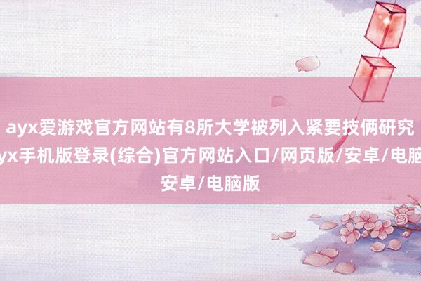 ayx爱游戏官方网站有8所大学被列入紧要技俩研究-ayx手机版登录(综合)官方网站入口/网页版/安卓/电脑版