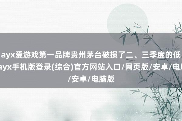 ayx爱游戏第一品牌贵州茅台破损了二、三季度的低点-ayx手机版登录(综合)官方网站入口/网页版/安卓/电脑版