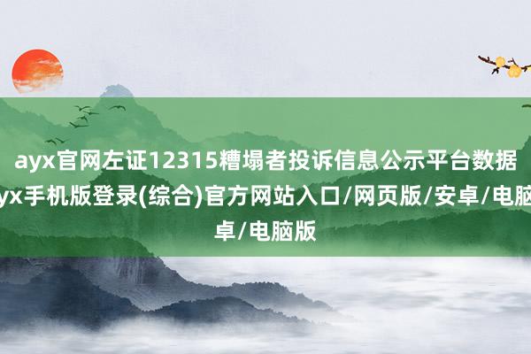 ayx官网左证12315糟塌者投诉信息公示平台数据-ayx手机版登录(综合)官方网站入口/网页版/安卓/电脑版