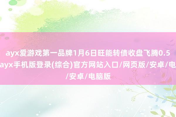 ayx爱游戏第一品牌1月6日旺能转债收盘飞腾0.57%-ayx手机版登录(综合)官方网站入口/网页版/安卓/电脑版